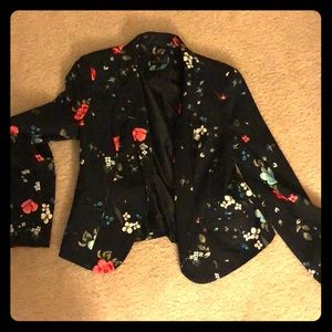 Floral black blazer